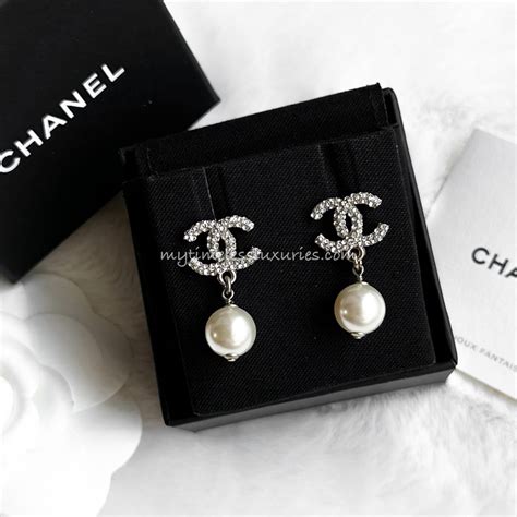 ebay chanel pearl earrings|Chanel earrings spelled out price.